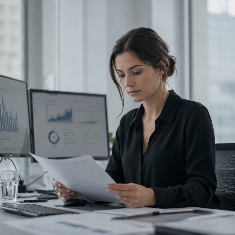 Analyst working with data